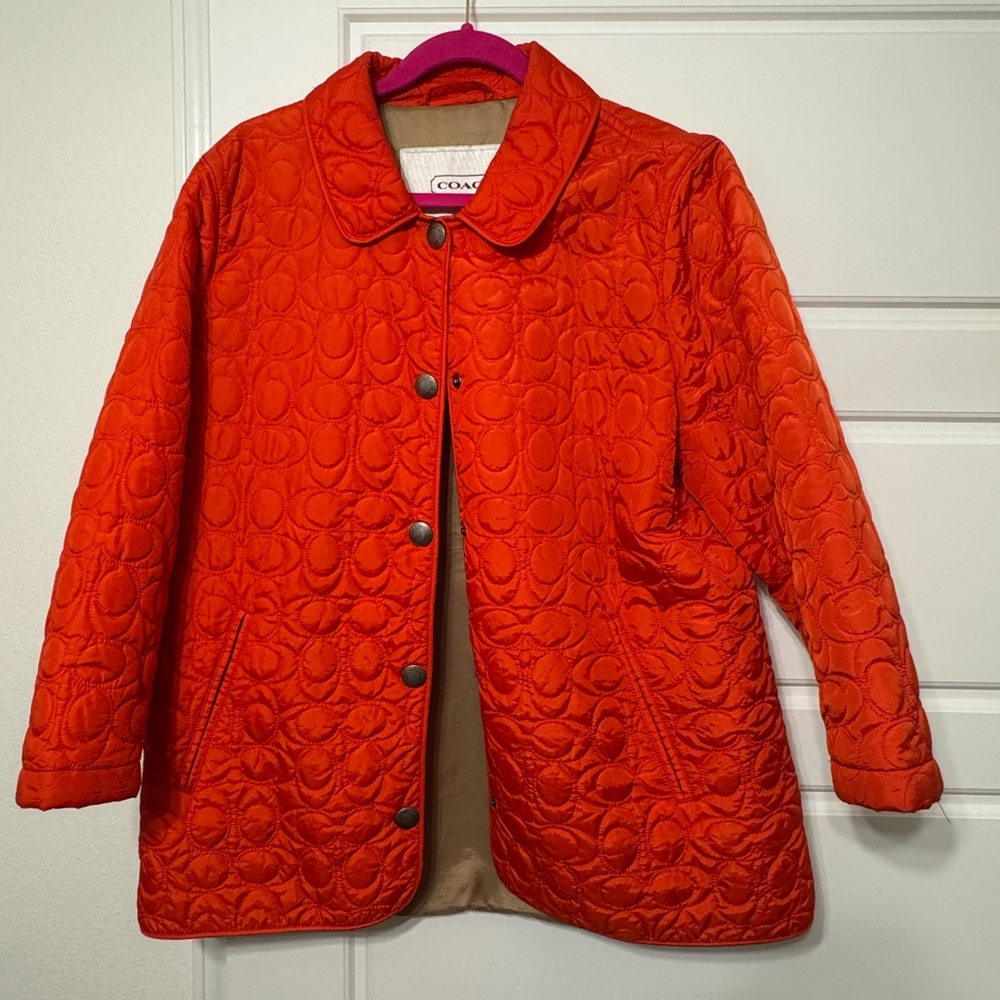 Coach Orange Signature Coat